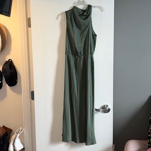 Olive green midi dress